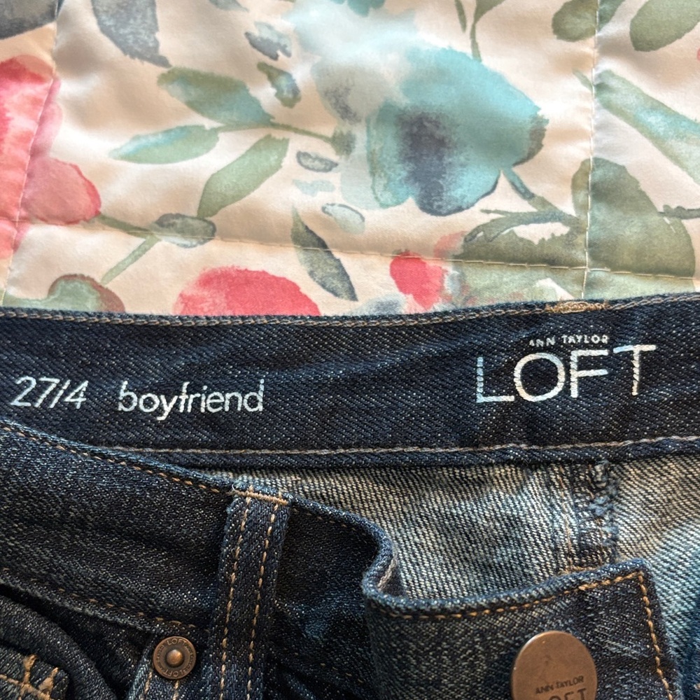 LOFT Dark Blue Boyfriend Jeans